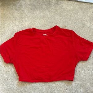 Skims Cherry Red Stretchy Women's Crop Top